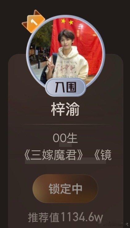 梓渝剧综人物推荐值总榜第一，断层第一，官方认证top1，梓渝号召力[good][