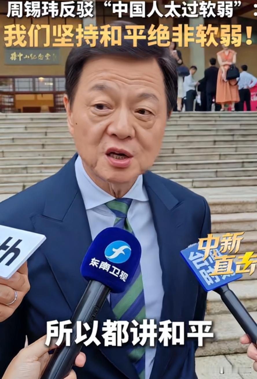 周锡玮当众戳破误区：中国人追求和平从来不是软弱。

最近第六届海峡两岸中山论坛上