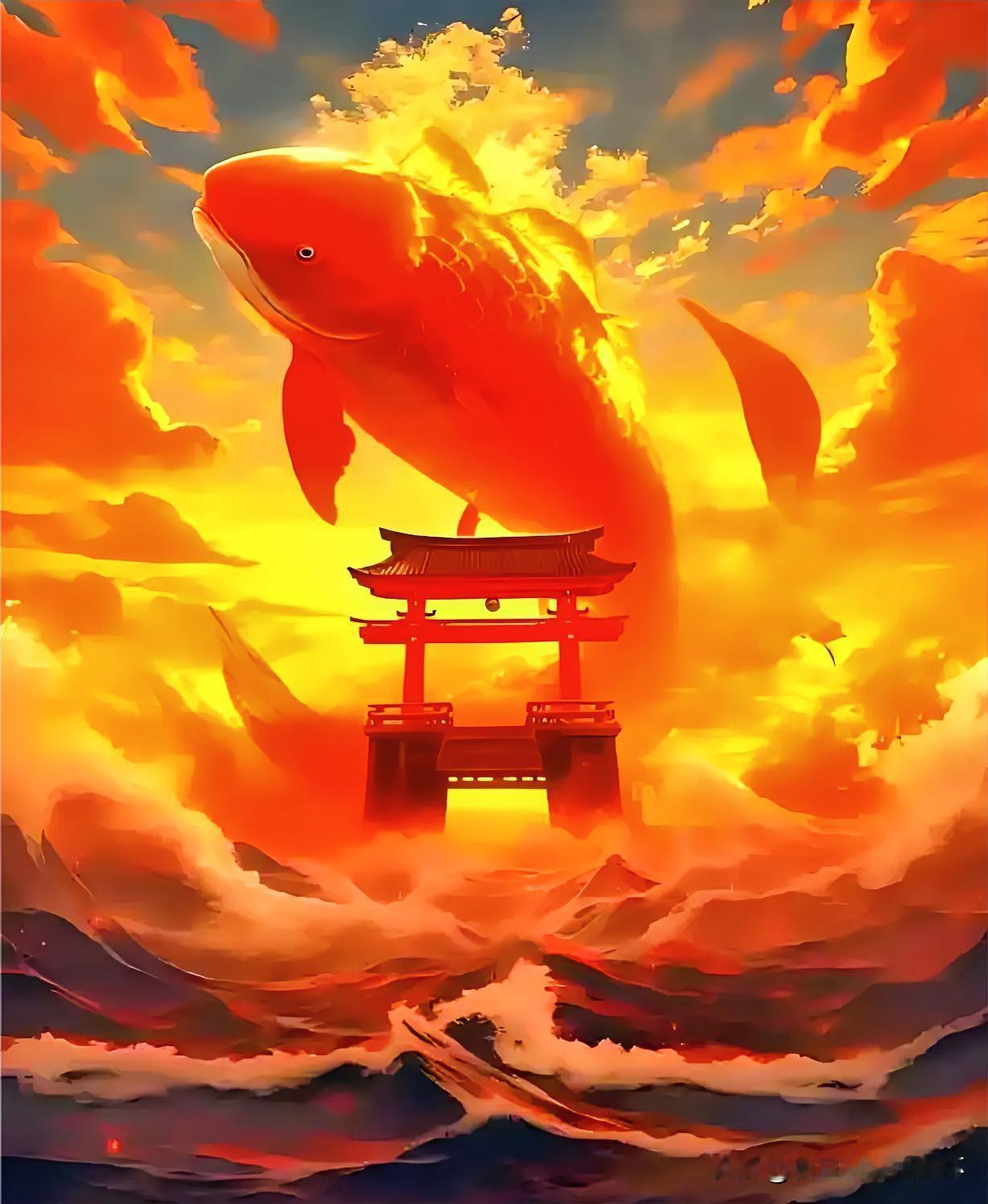 上联：越过龙门天地广
下联：有请雅士[锦鲤到来][锦鲤到来][锦鲤到来]
