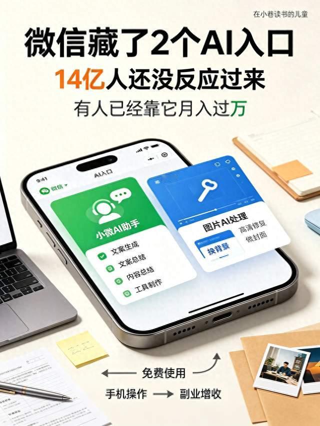 微信藏了2个AI入口，14亿人还没反应过来，有人已经靠它月入过万
