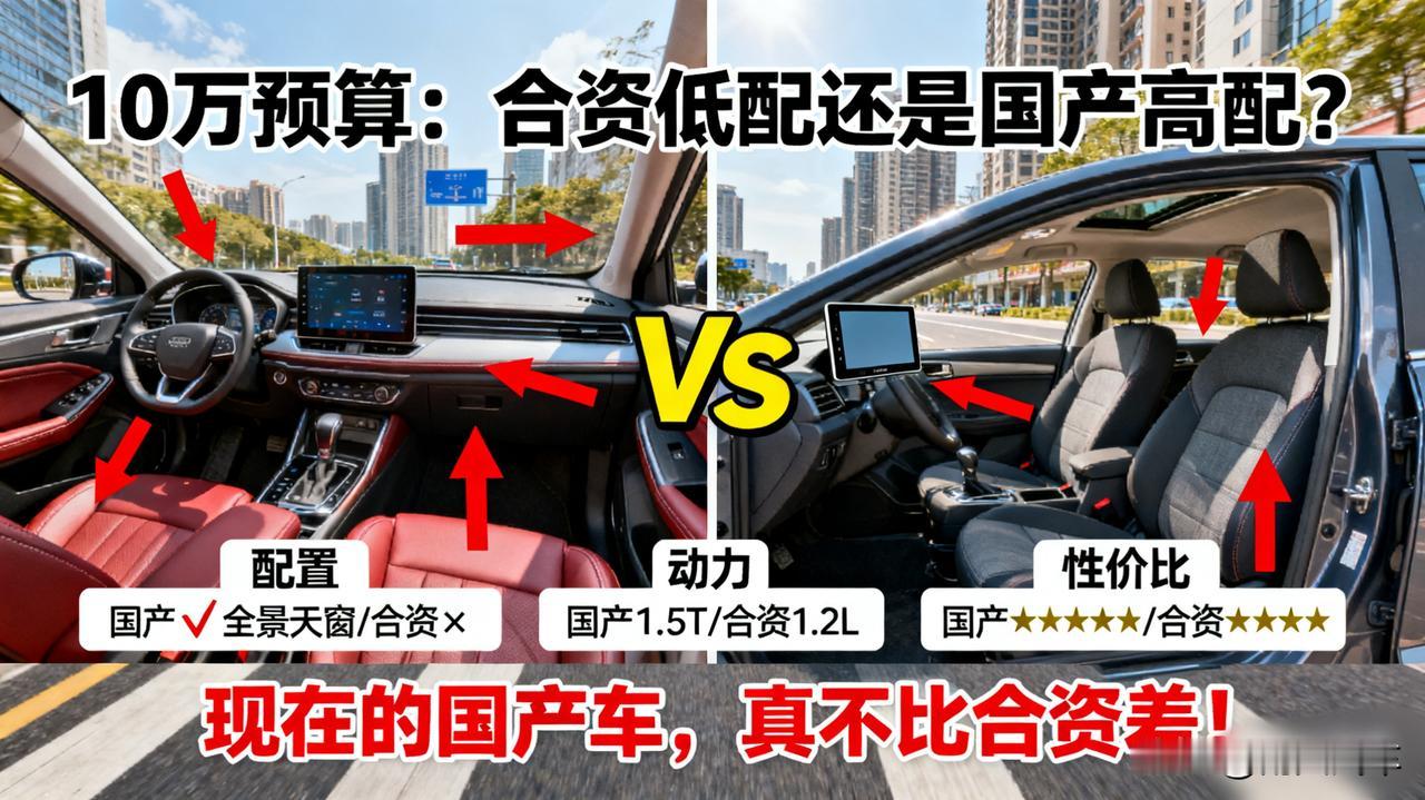 10万预算买合资还是国产？

10万预算，买合资低配还是国产高配？我选国产！同样