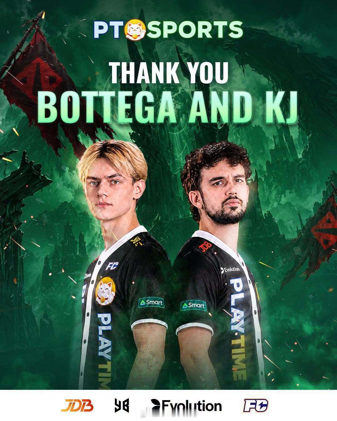 DOTA2转会动态：PlayTime官宣Bottega和KJ离队。Bottega
