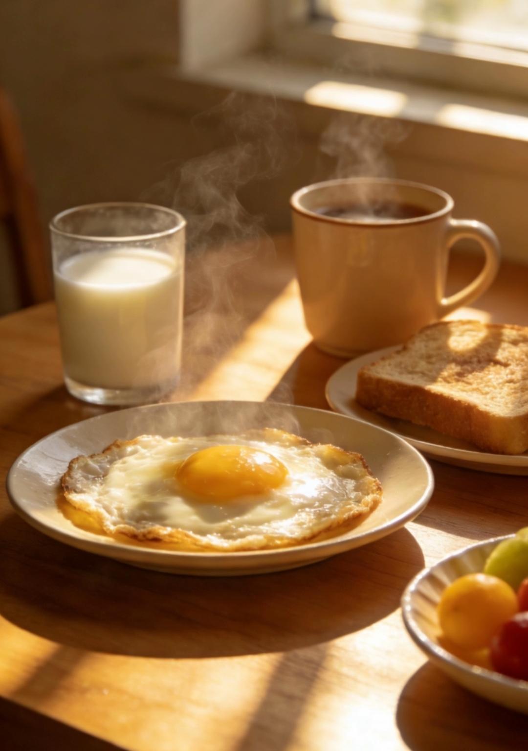 早起半小时，给自己做份热乎早餐，胃暖了，心就不慌。生活的好状态，往往藏在一粥一饭