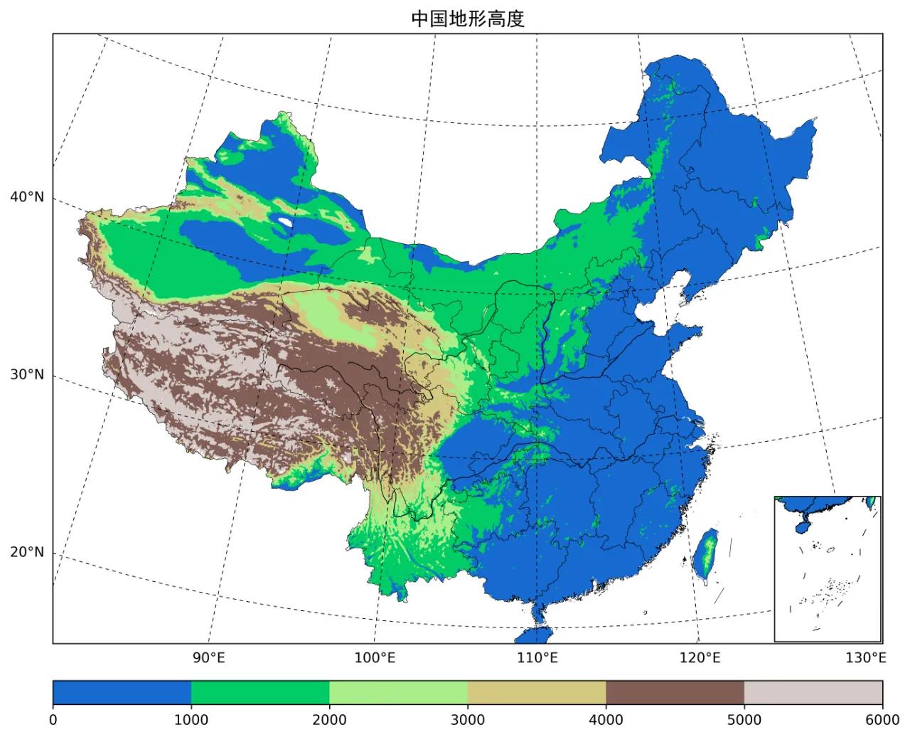 中国美国经度100以西面积相当！
中国经度100以西是多高原荒漠。
美国经度10