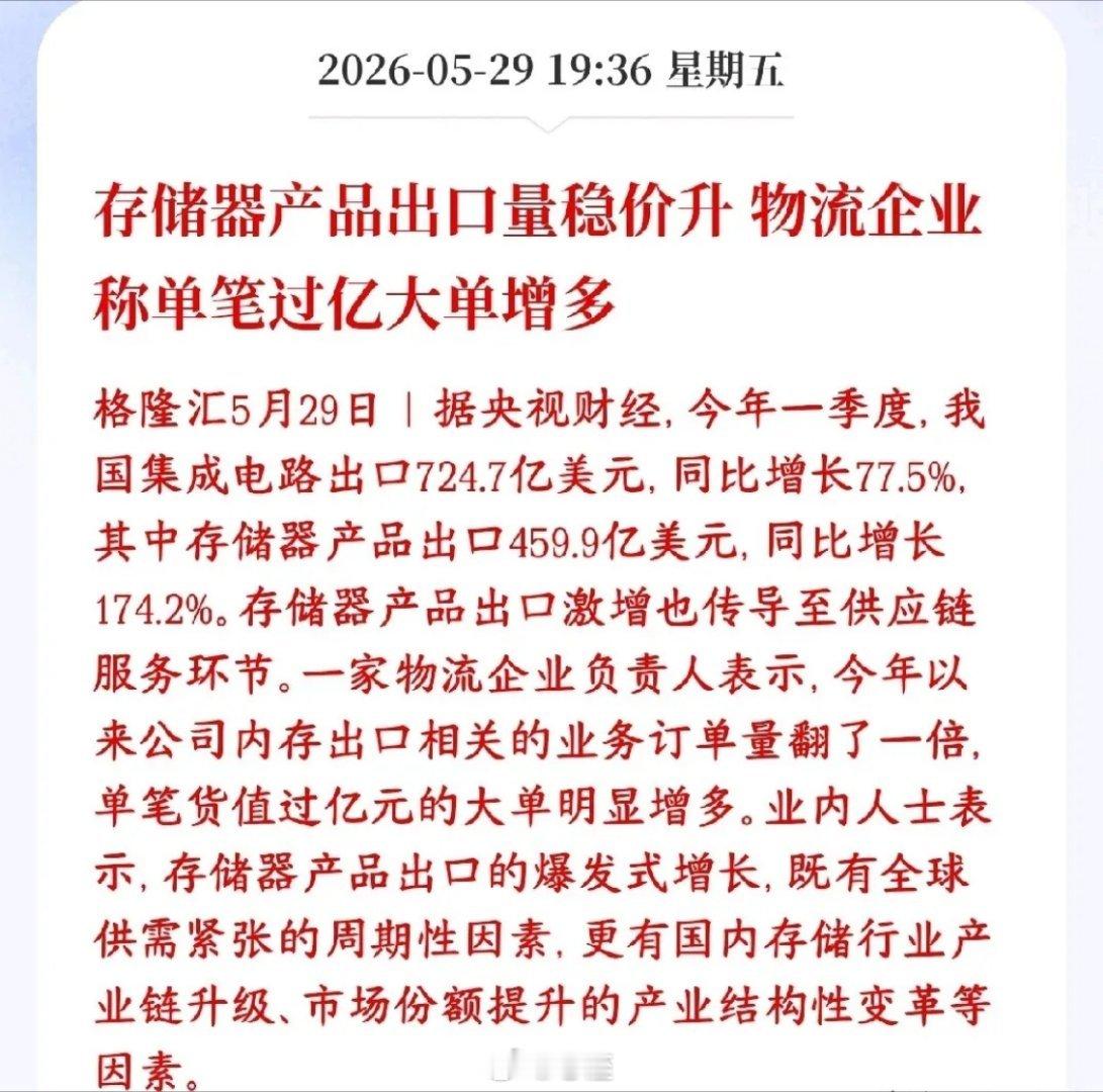 晚上，A股存储芯片icon概念板块出了重磅利好消息，下周有望反弹 今年一季度我国