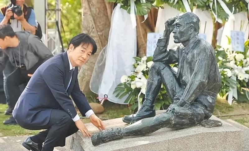 赖清德跪拜日本殖民者八田
数典忘祖突破底线
5月8日台南，赖清德行跪拜礼献花致敬