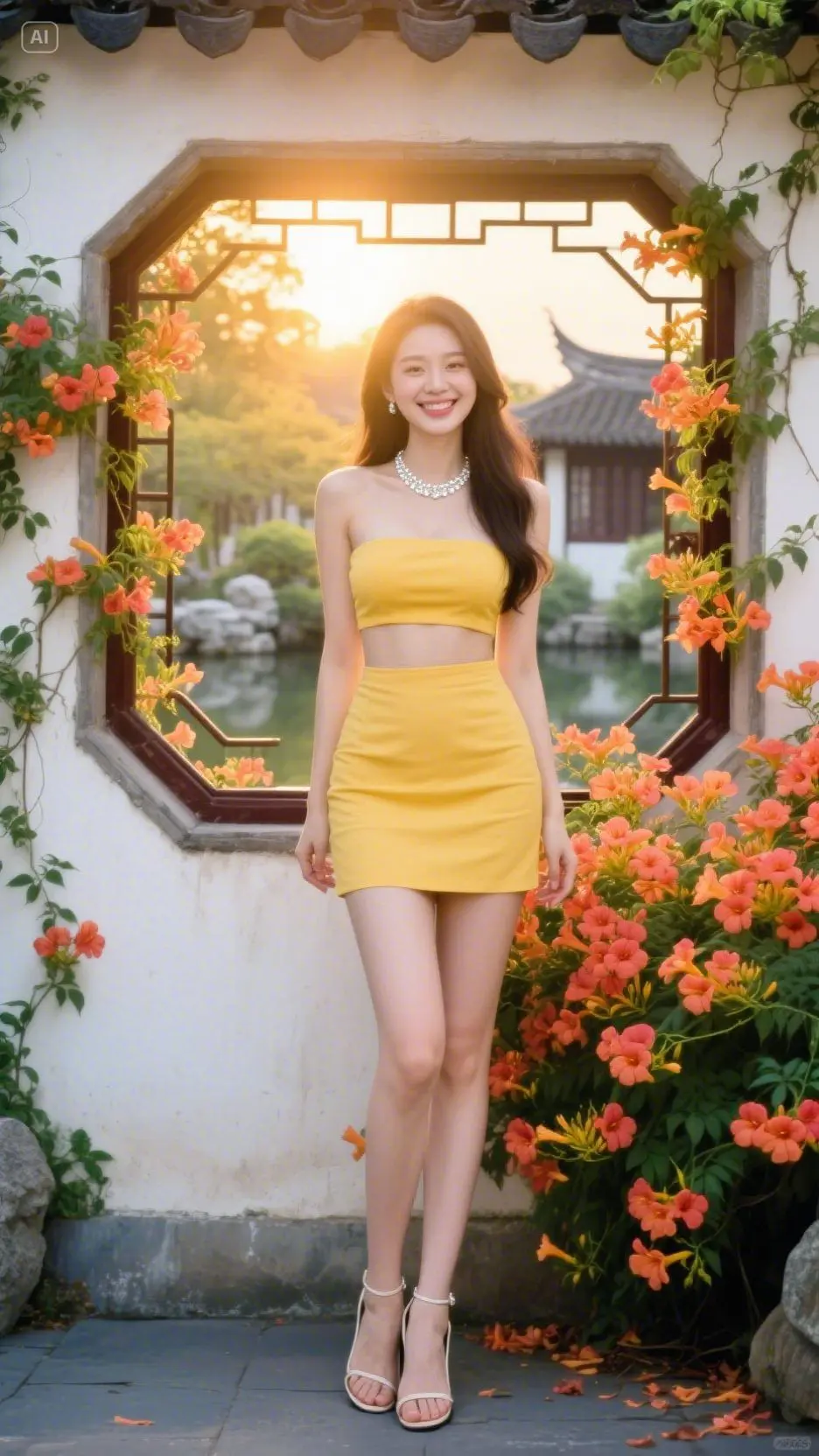即梦AI 短裙穿搭 甜美风 这也太好看了