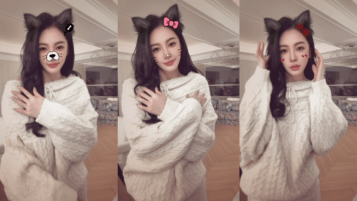 到底是谁推了张雨绮 被绮绮子随手拍狠狠拿捏！白毛衣配猫耳特效甜度拉满，揉头发的小