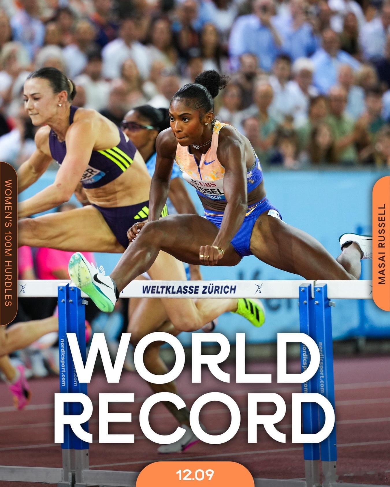 👏世界纪录是她的了！💎钻石联赛 苏黎世站女子100米栏，🇺🇸马塞·拉塞尔
