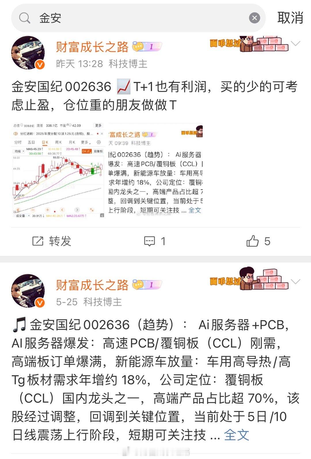 金安国纪002636📈T+2涨幅8.47%，在车上的朋友，“50”附近高抛一部