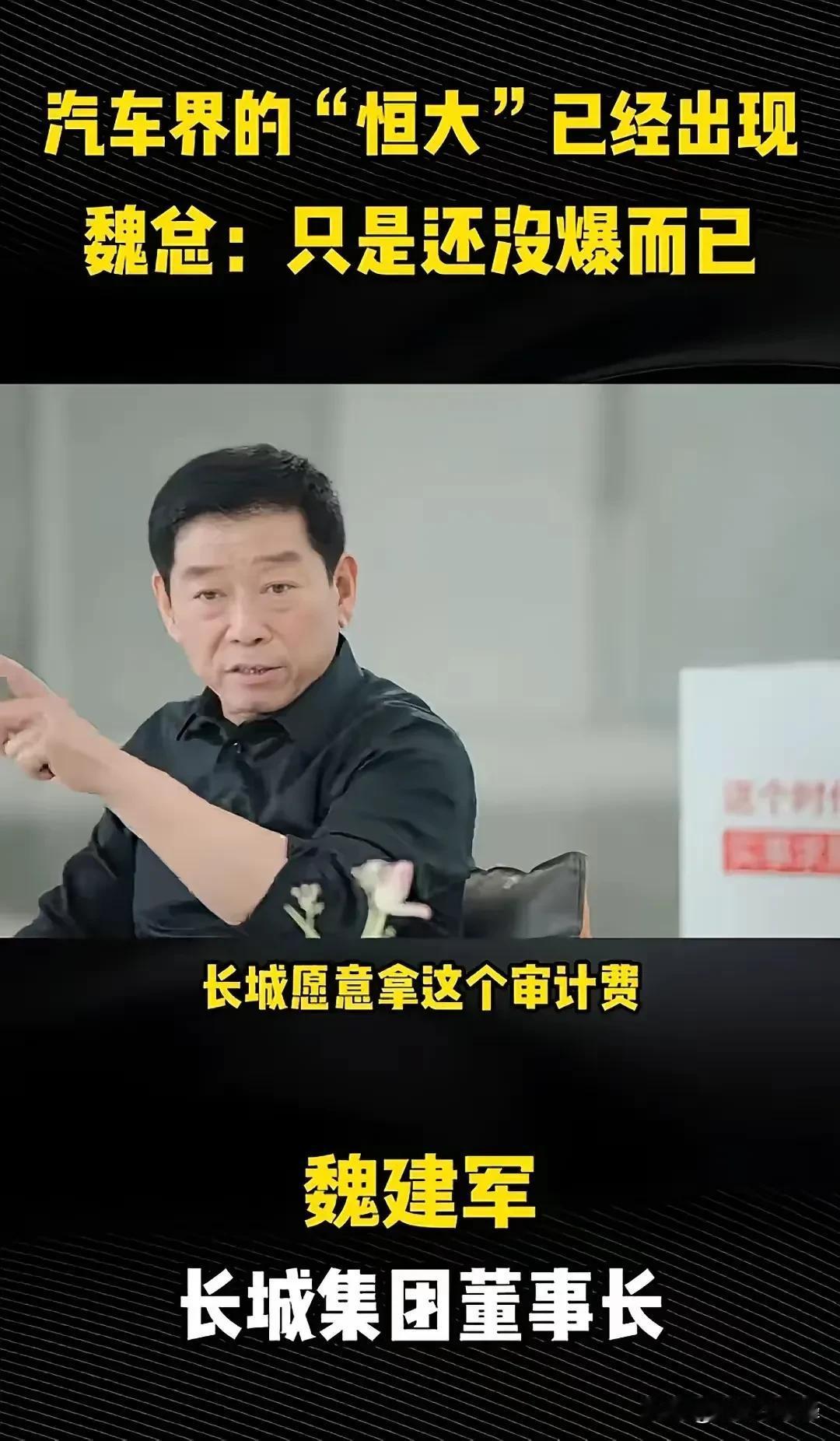 魏总说，国内电动车发展到今天，已经出现了“恒大”式资本操控的现象，如果有人牵头审