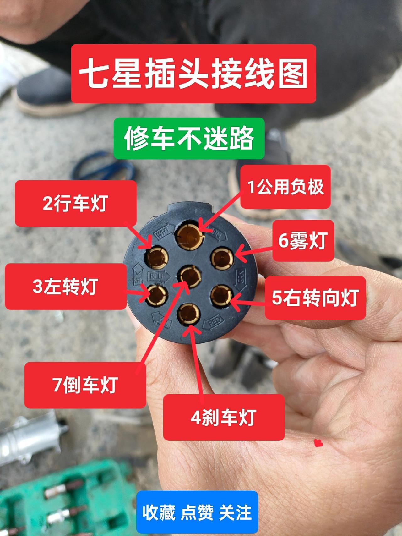 七星插头针脚示意图，保存就对了！