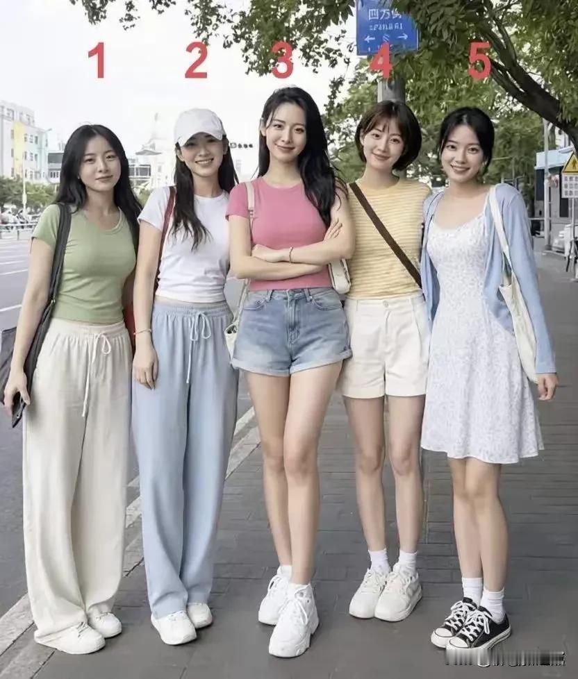 我敢打赌，90%的人，
会选1号当老婆
你们觉得我猜错没得？