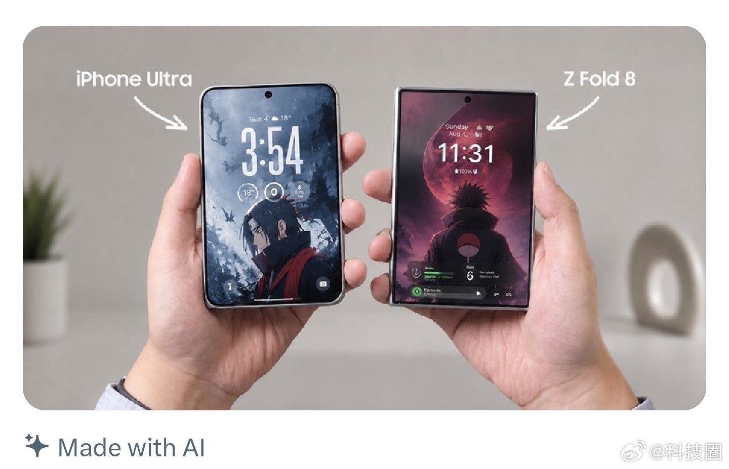 苹果胖折叠对比三星胖折叠，哪个好看？都还没发布，并非实拍 