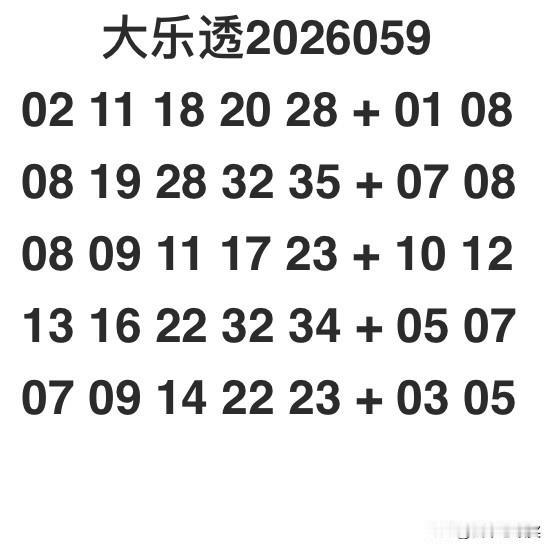 大乐透2026059