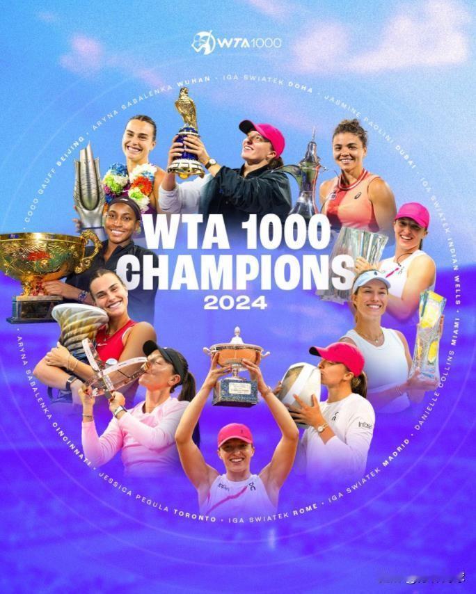 2024WTA1000冠军归属
多哈：斯瓦泰克
迪拜：保利尼
IW：斯瓦泰克
迈