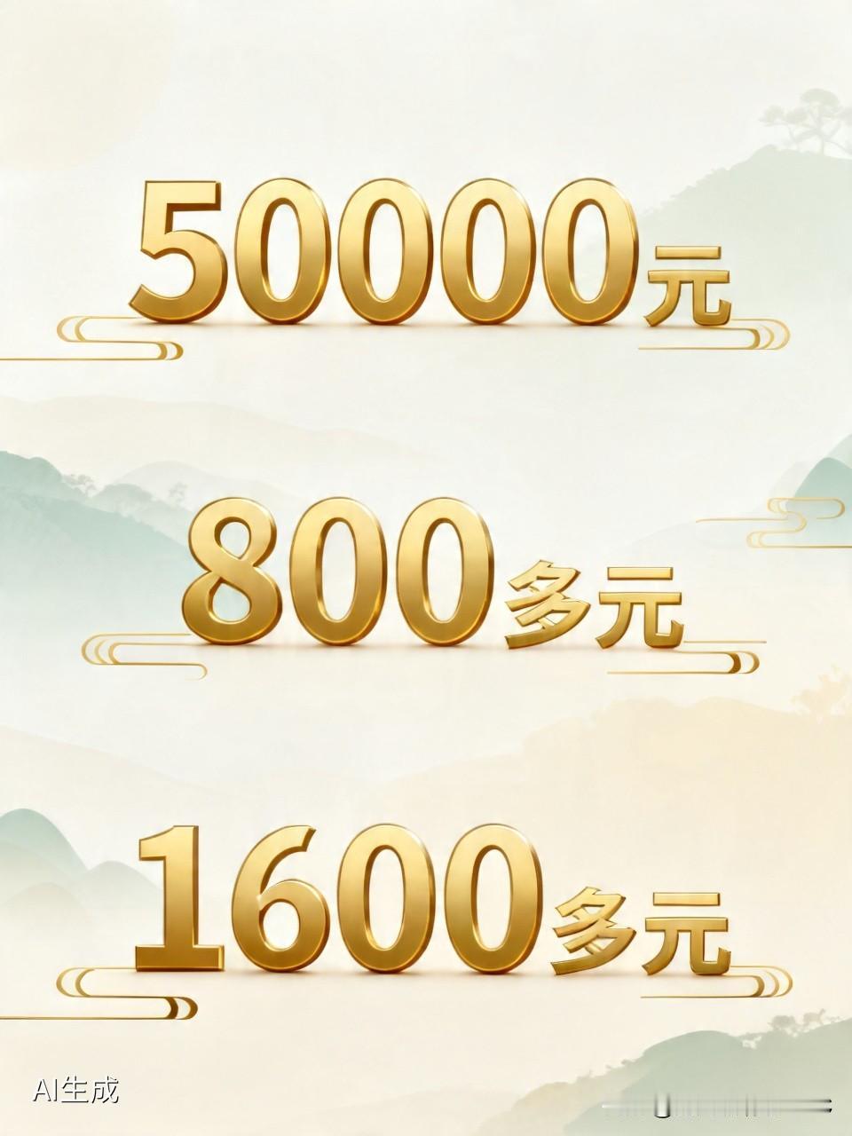 秒到账50000元钱，一年利息只有800多元，2年利息1600多元。听的我很心动