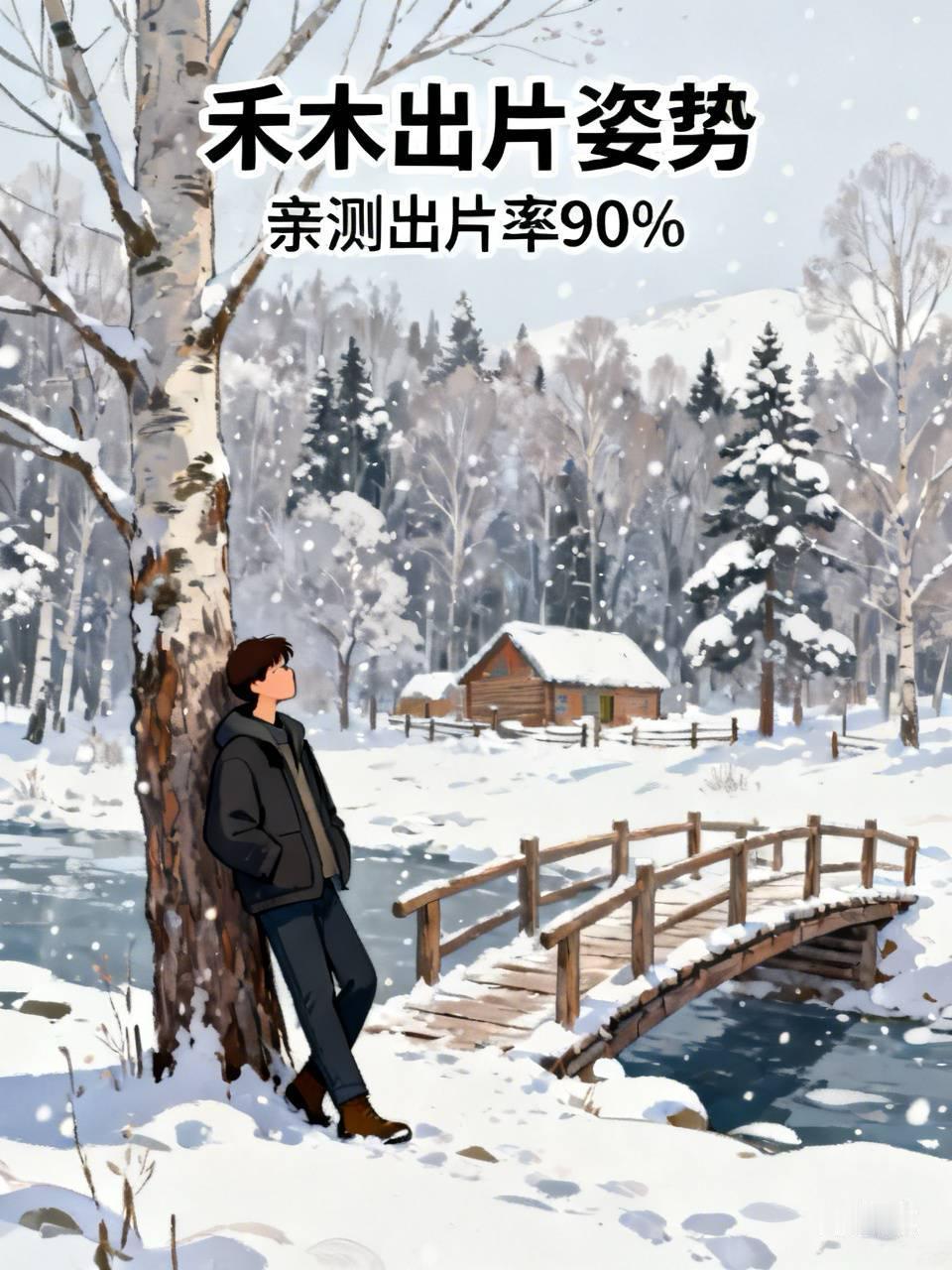 上周刚从禾木回来，整理了几个亲测出片率90%的拍照姿势，完全不用硬凹尴尬感。
站