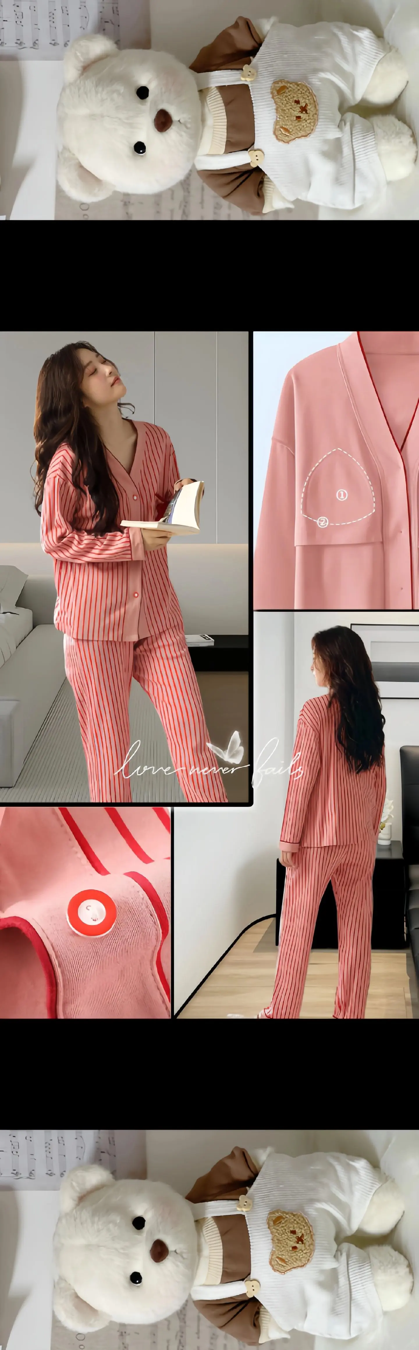 快来薅浪莎新款带胸垫家居服套装啦~ 姐妹们,这款带胸垫睡衣春秋长袖可太...