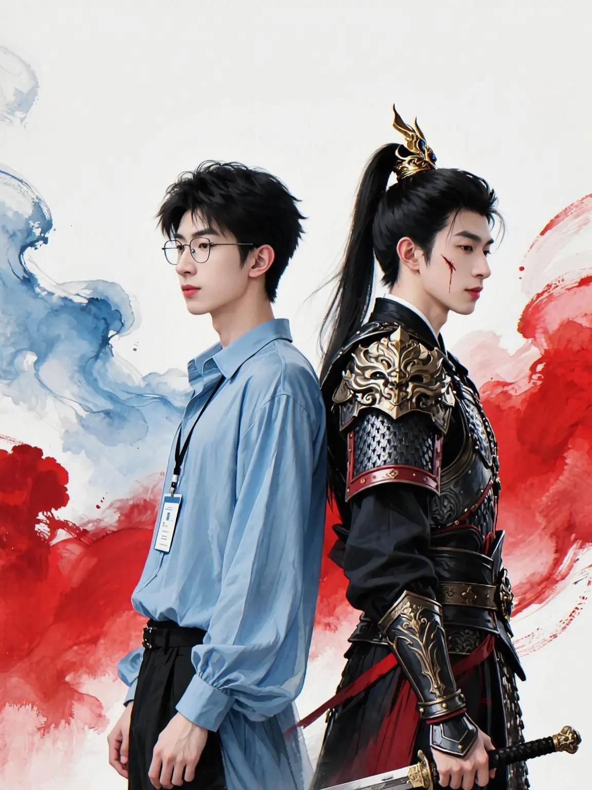 AI双生反差人像画 ai创作