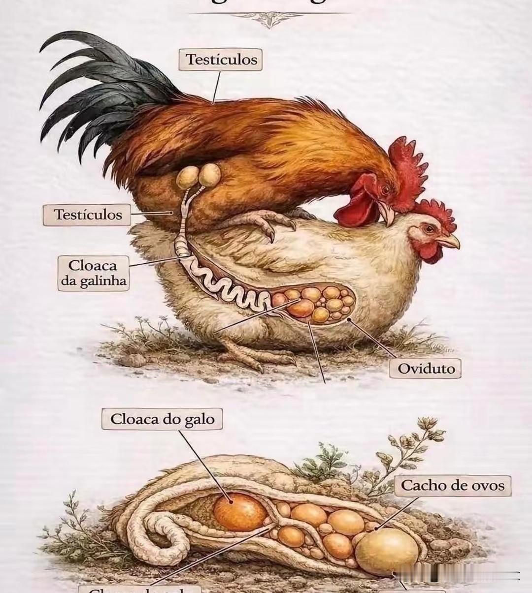 一张鸡解剖图，看懂千年难题！先有鸡还是先有蛋终于有答案？

这张家禽解剖示意图，