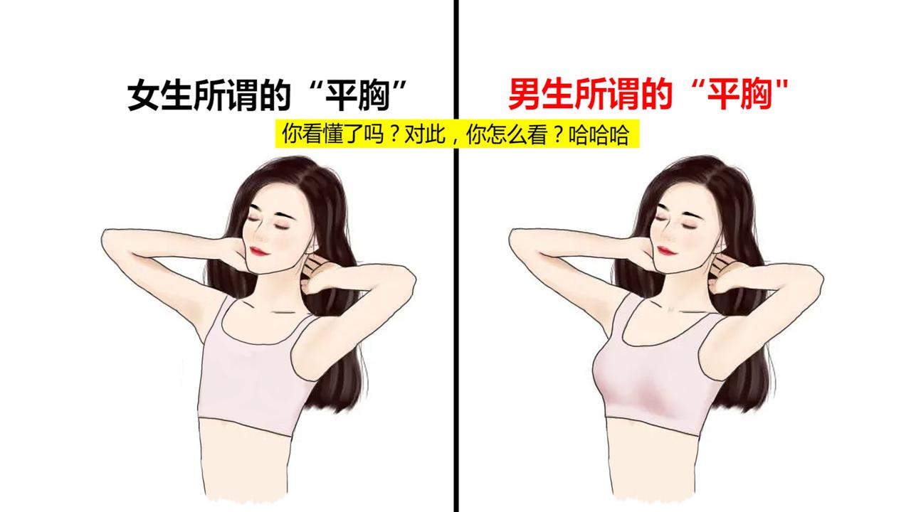 这才是男生眼中的“平胸”，果然不一样！形象真实！哈哈哈
