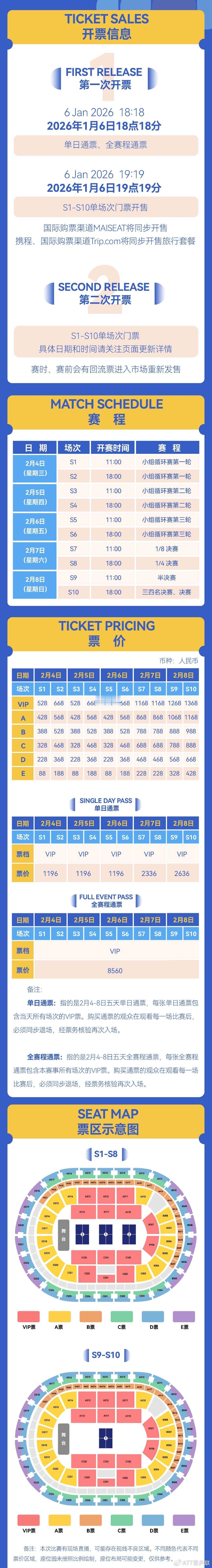 亚洲杯将于2026年2月4日至8日在海口举行，赛事门票将于2026年1月6日正式