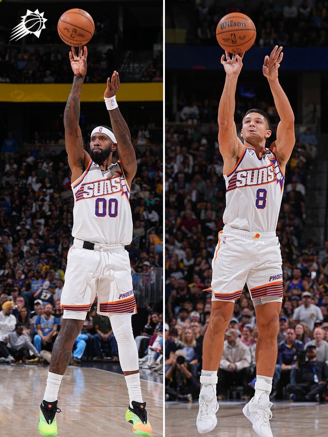 本赛季三分命中率前⑤，阿伦和奥尼尔是唯一的队友组合。太阳vs快船 ​​​