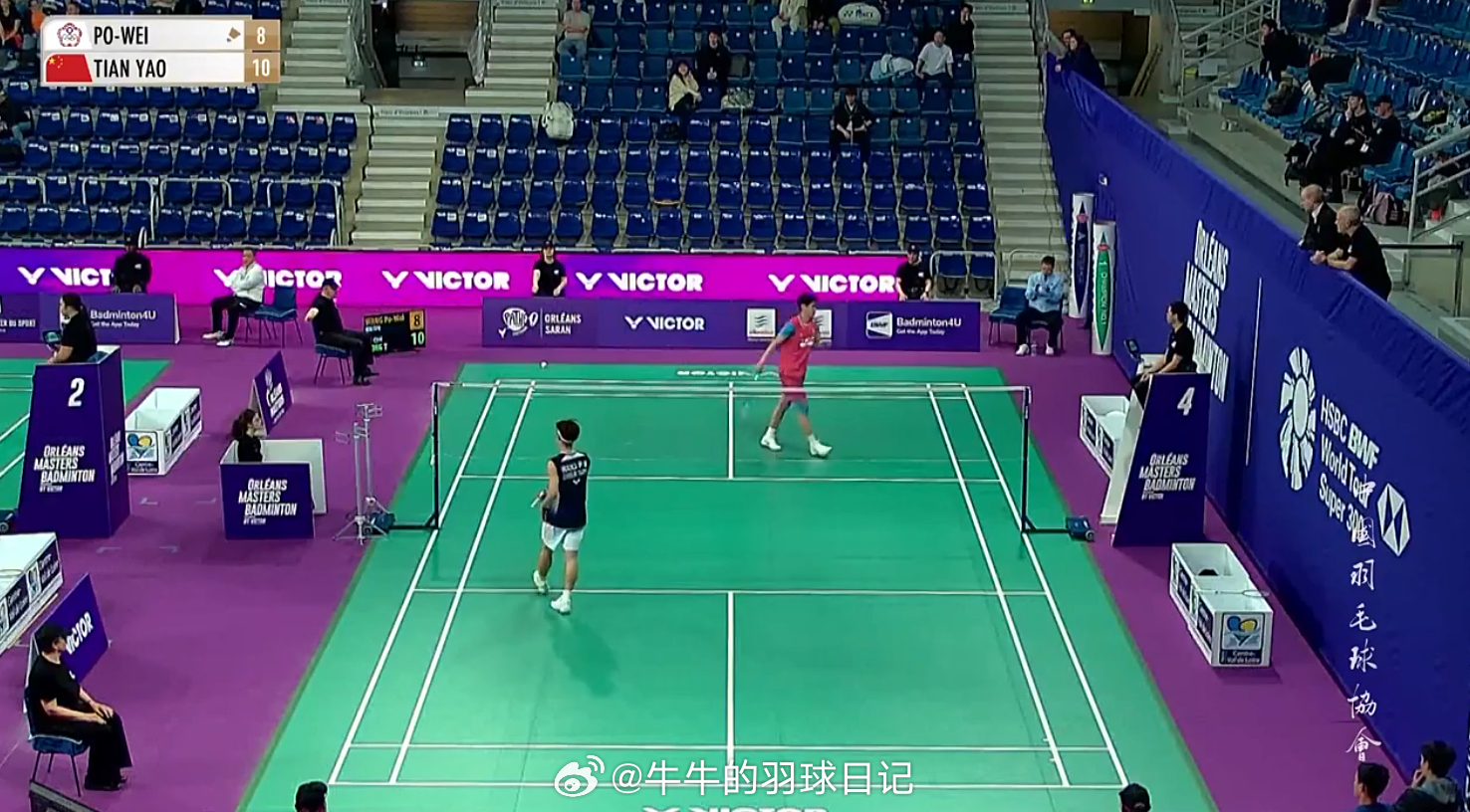 2026年奥尔良羽毛球大师赛 男单 1/8赛 王柏崴 8-11 董天尧 