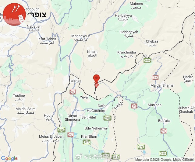 以色列北部梅图拉地区持续响起火箭弹警报，可能是“真主党”正在打击卡法舒巴方向越境