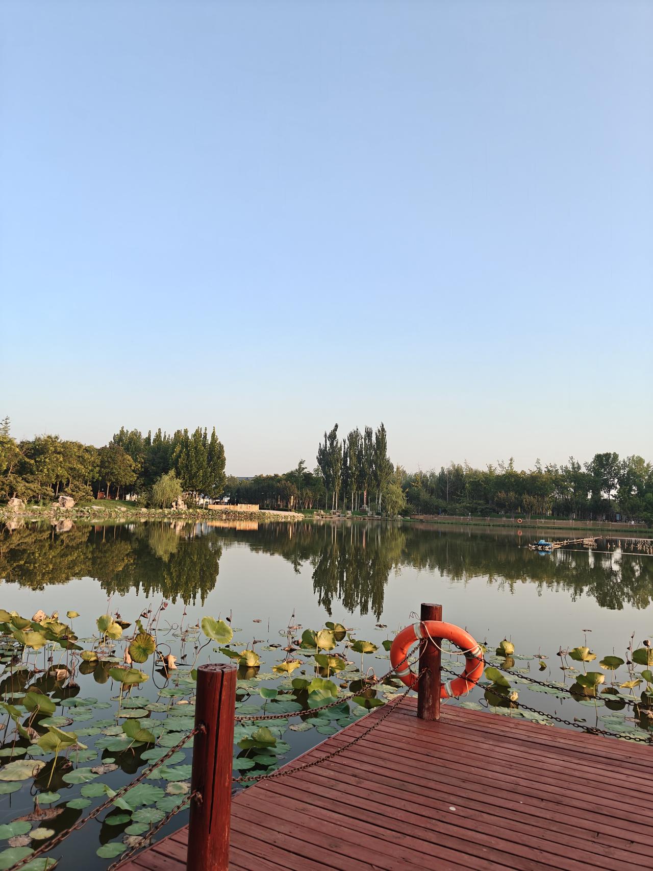 我坐在公园一角，儿童乐园的一个凳子上，这时候下午五点，天还有些热，附近一对老夫妻