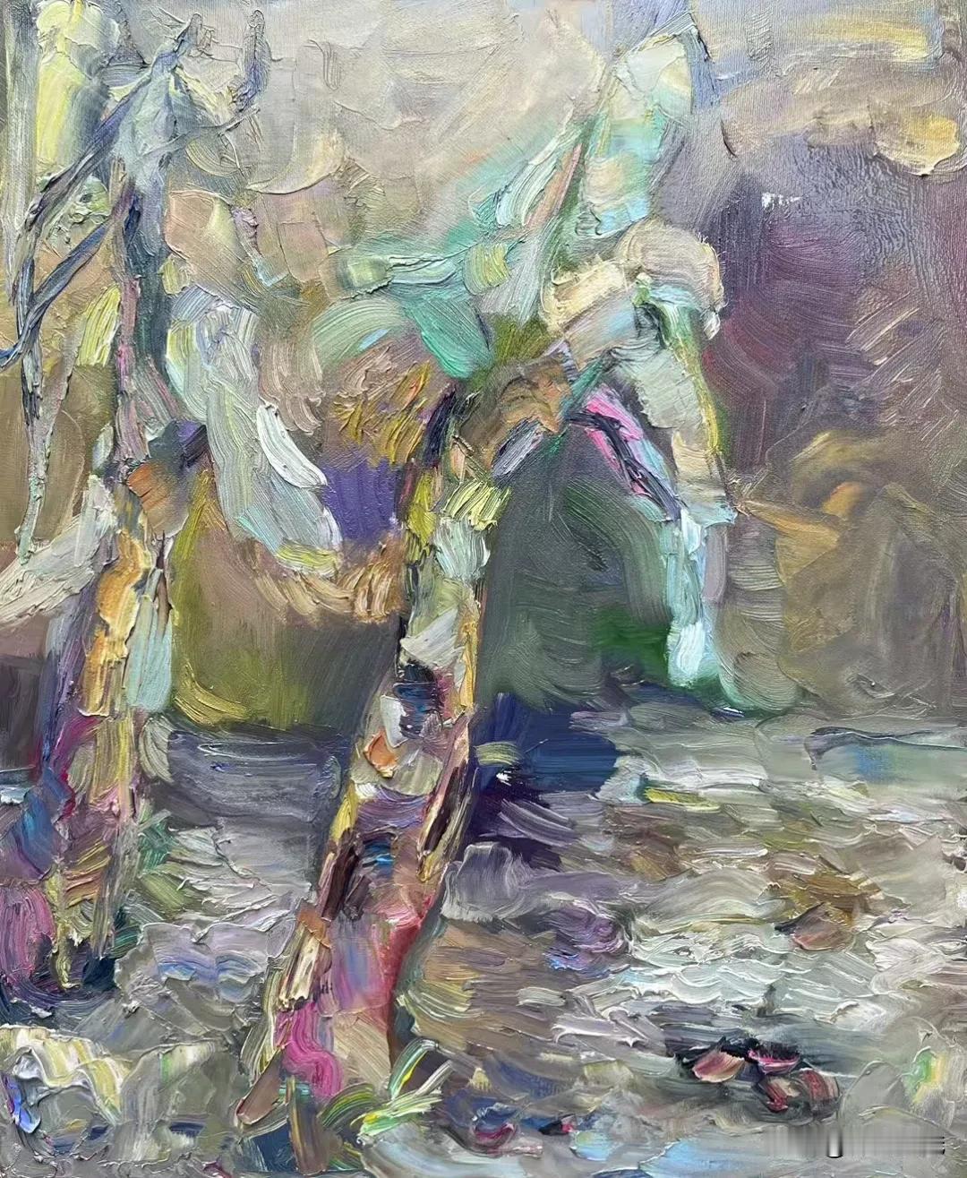 王进老师绘画作品欣赏
𤩹山  连池写生 50x60cm