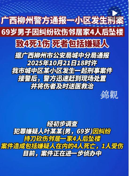 为这点鸡毛蒜皮的事，搭上几条命、毁了几个家，真的划算吗？


柳州 69 岁叶某