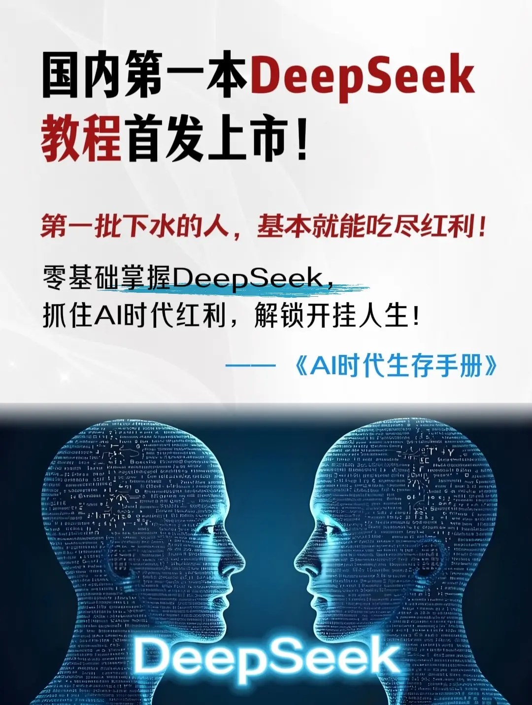 🔥国内第一本DeepSeek教程首发上市啦！ 🌏《AI时代生存手册...