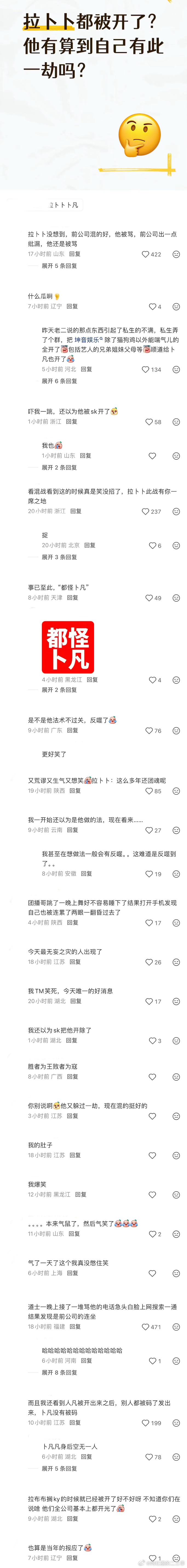 ：2026年6.20、6.21吃瓜部分总结🍉【团播篇（一）】如图，网友：卜凡都