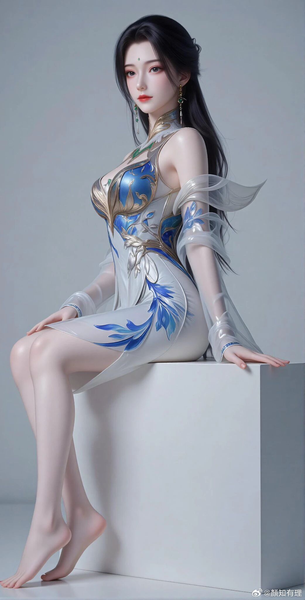 倾世国漫仙子，青丝如轻云绕指，唇色娇艳，眸中盛满温柔星辉（完美世界 柳神）次元新