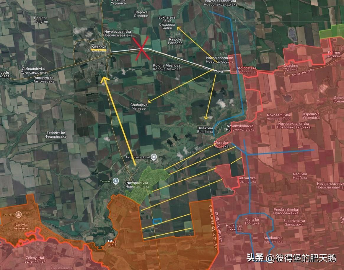 随着新帕夫利夫卡的陷落，红军城以西的整条乌军防线也随之崩溃。

乌军在这条防线坚