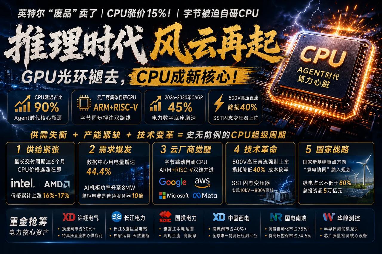 Agent产业全面爆发，服务器CPU迎来超级景气周期
 
Agent落地浪潮袭来