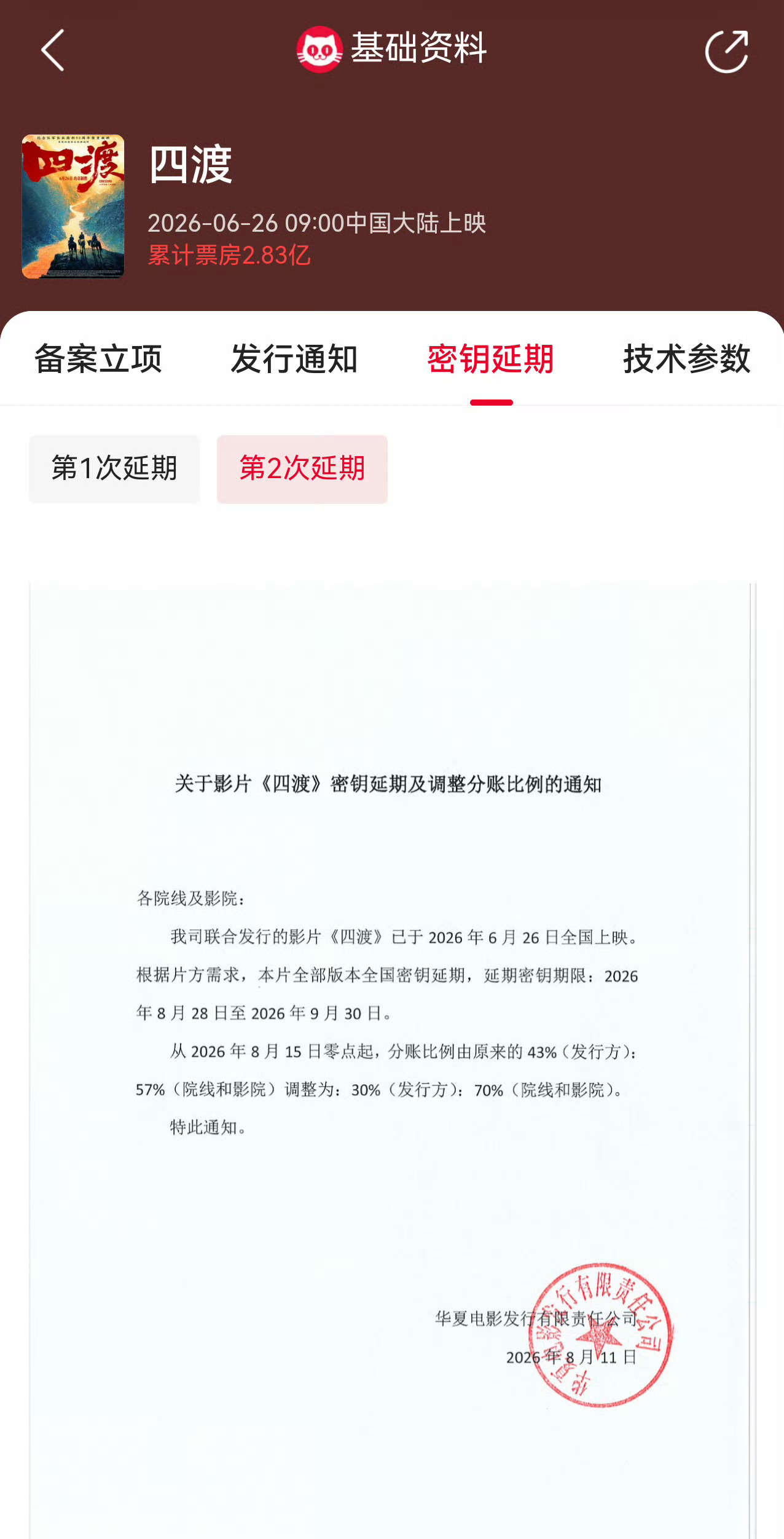 电影《四渡》延期上映至9月30日。 