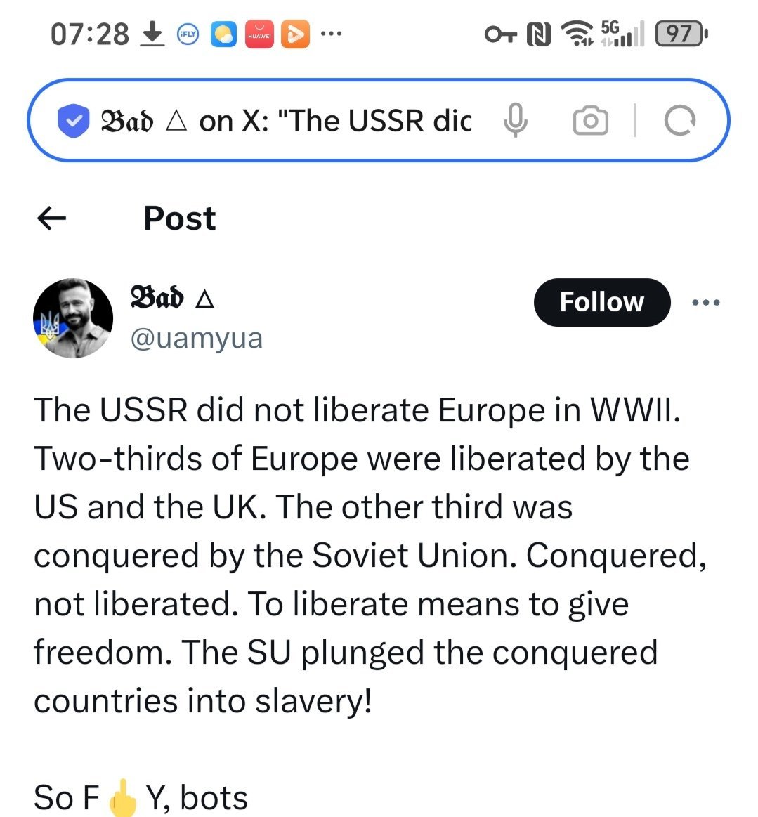 欧洲媒体：苏联在二战中并没有解放欧洲，三分之二的欧洲土地是由美国和英国解放的。另