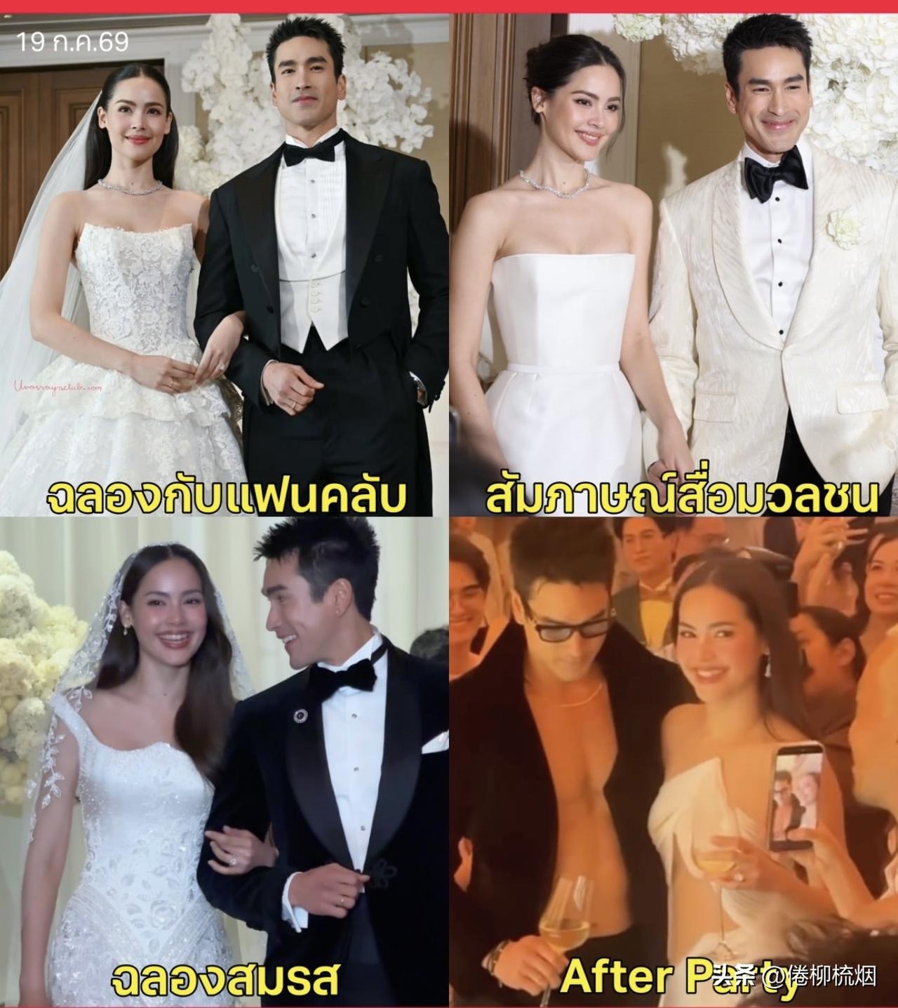 Nadech、Yaya曼谷婚礼，新娘子Yaya的四套礼服。。👰🏻‍♀️👰?