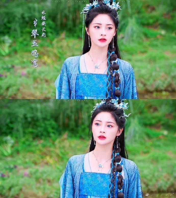 周洁琼好权威的美貌谁懂啊！周洁琼这美貌太“权威”了，蓝裙灵动、红瞳霸气，这是什么