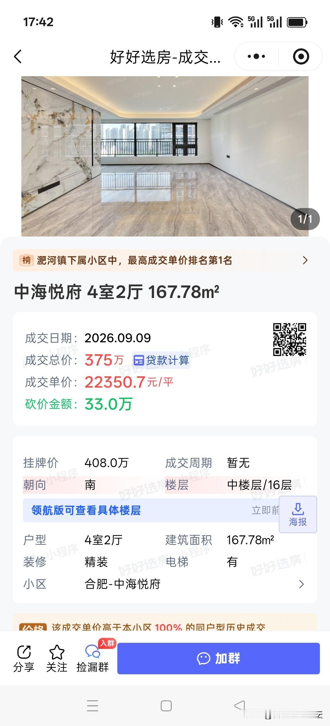 上安徽新闻联播的小区，成交一套房子。就是这样的房子都亏钱。
这么大资金占用搞投机