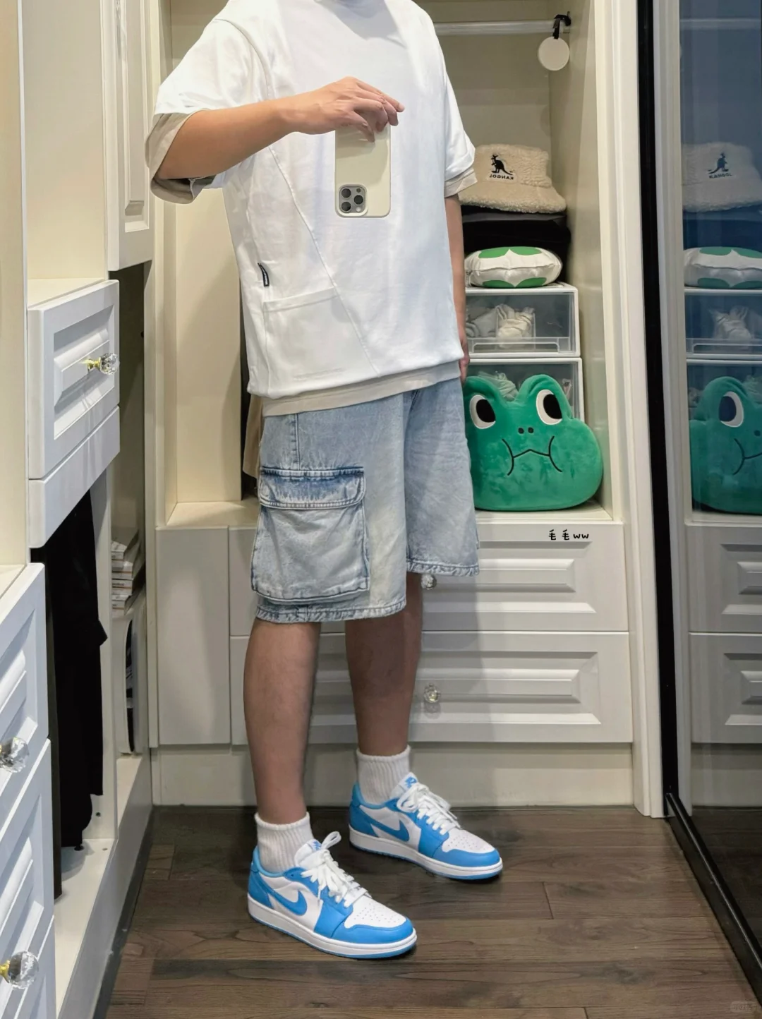 牛仔短裤｜北卡蓝穿搭