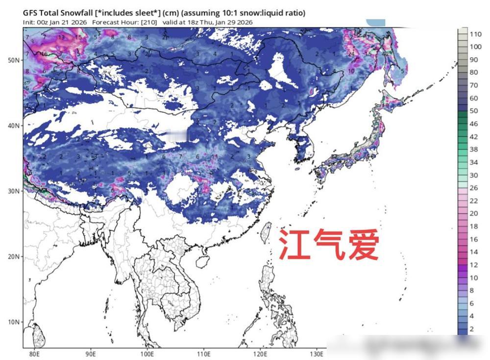 【下旬雨雪追踪】gfs更新报把月底27号冷空气调弱了 但水汽活跃性看上去并不差。