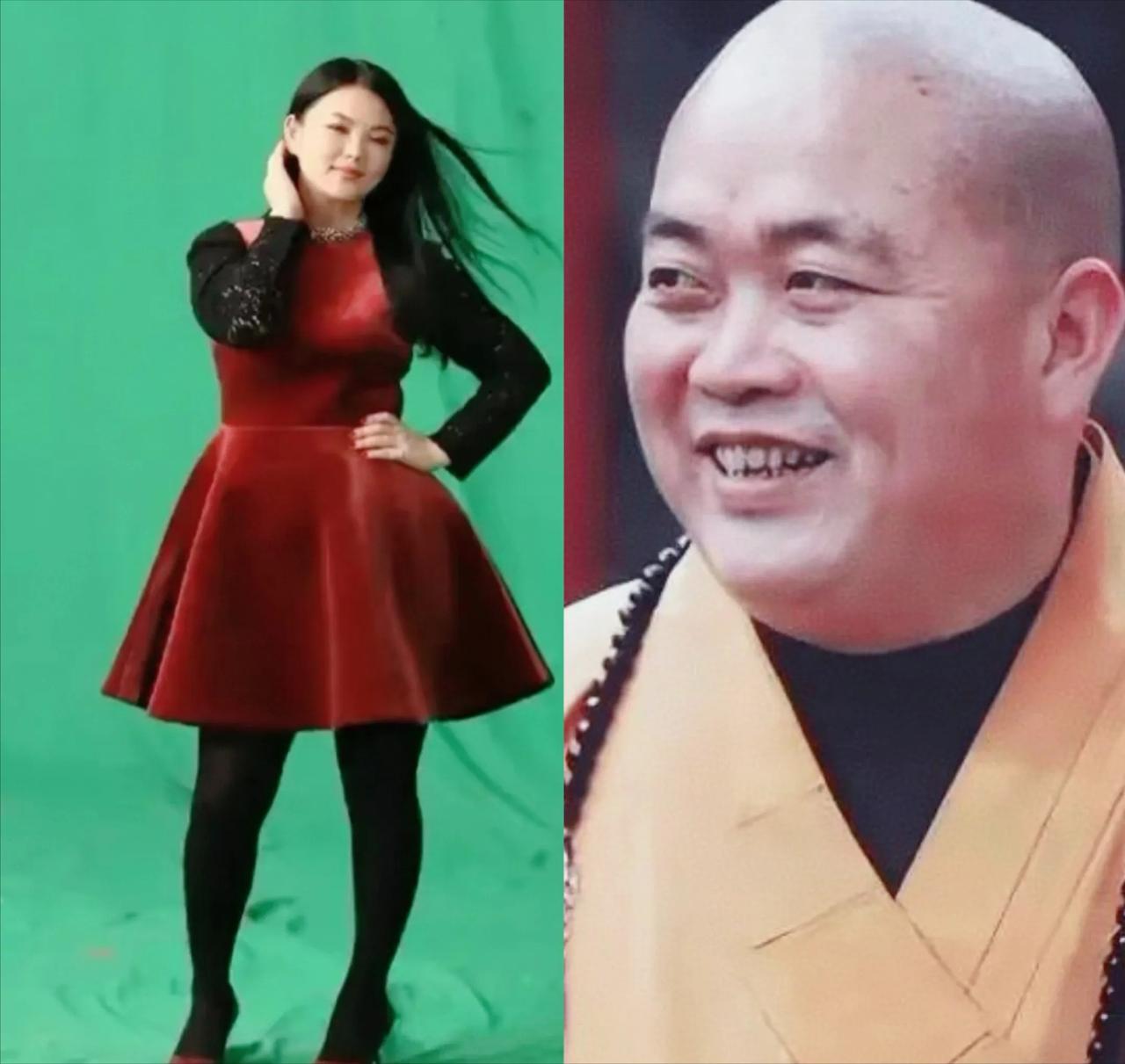 李湘做梦也没想到会因为体重和释永信一起上热搜。

我邻居目测，一个180斤，一个