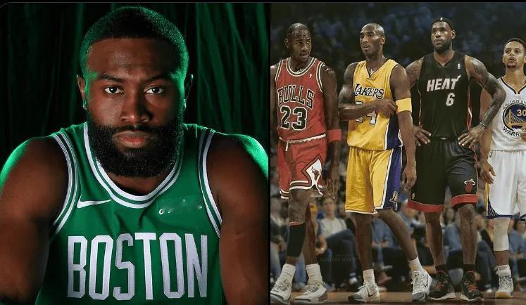 杰伦-布朗选历史5人组：
库里、科比、乔丹、詹姆斯、比尔拉塞尔！

5号位当然有