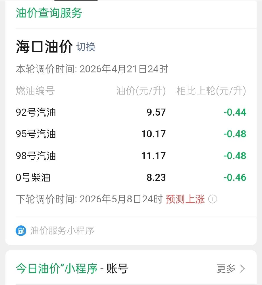 【刚刚确认！今晚24时油价上调，海南车主赶紧去加油，一箱多花7.5元】老铁们，最