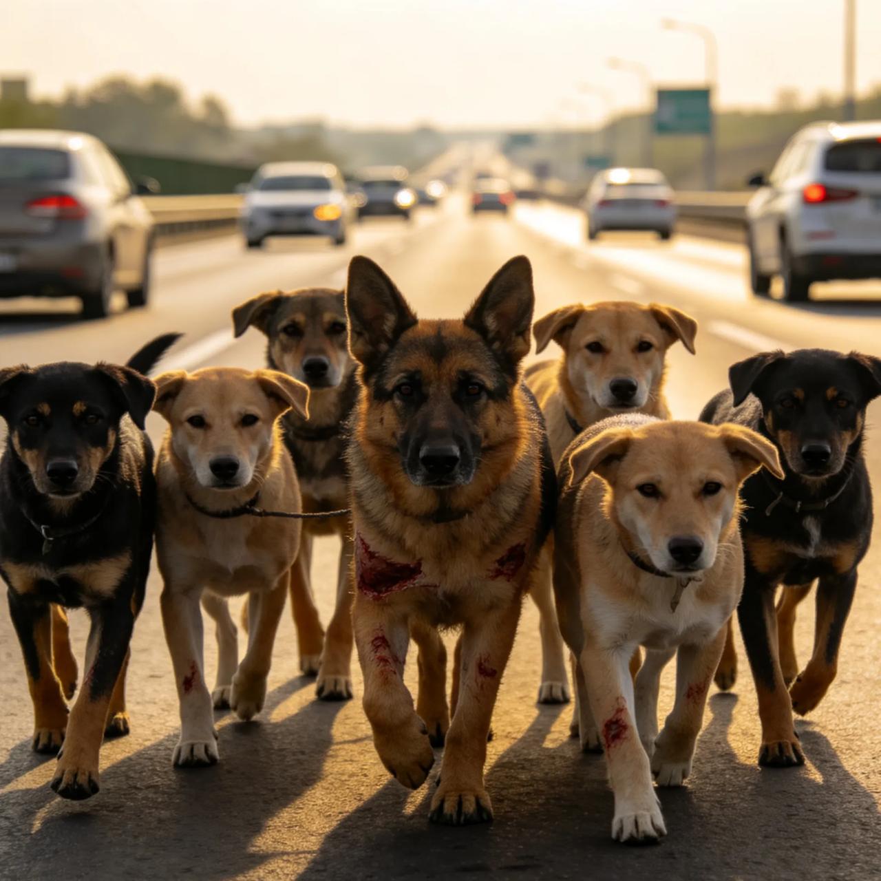 我真的看哭了。
吉林长春，7只同村狗狗被偷狗贼掳走，
高速上挣脱掉落，车流里没散