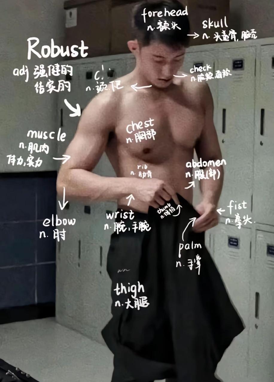 #黄景瑜教你学英语# 好好好，黄景瑜这图可以当作英语教学示例了[舔屏]肌肉猛男真